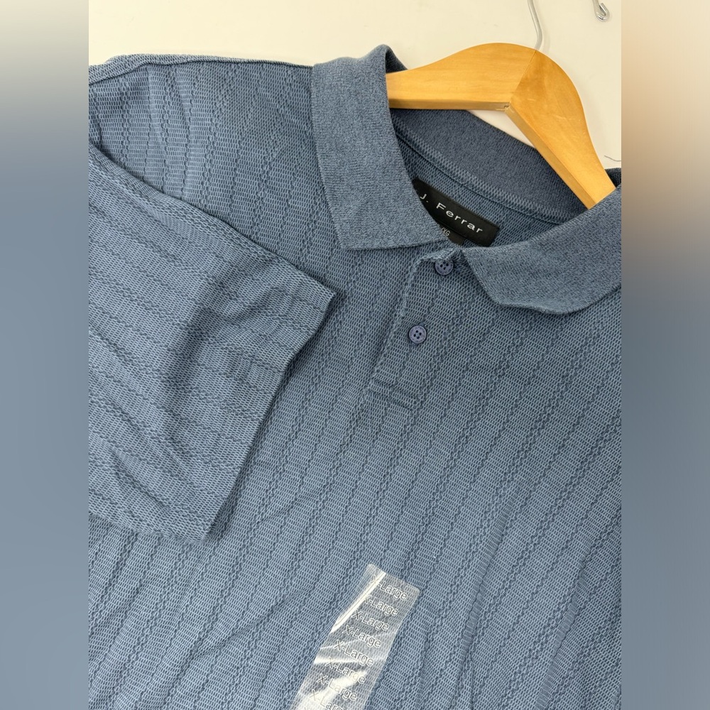 MENS J FERRAR XL SHORT SLEEVE LIGHT BLUE POLO NWT GHV8.